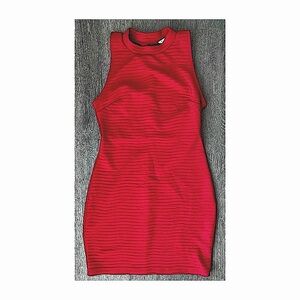 LUSH | red ribbed bodycon dress